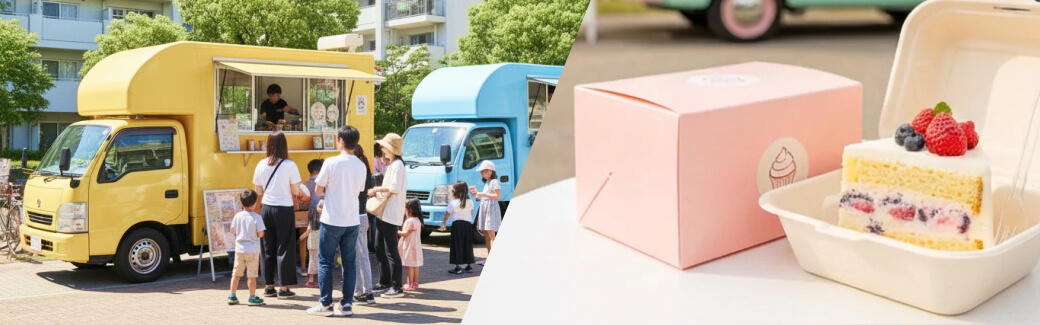 ケーキのキッチンカーを呼ぶ