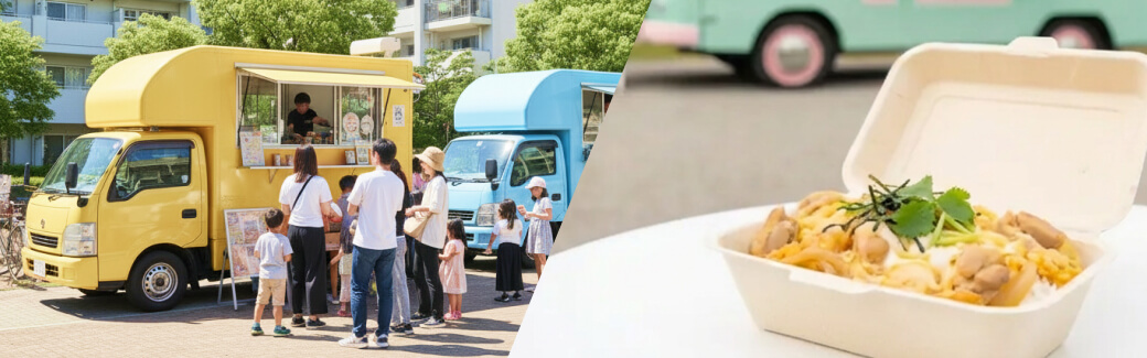 丼ぶりのキッチンカーを呼ぶ