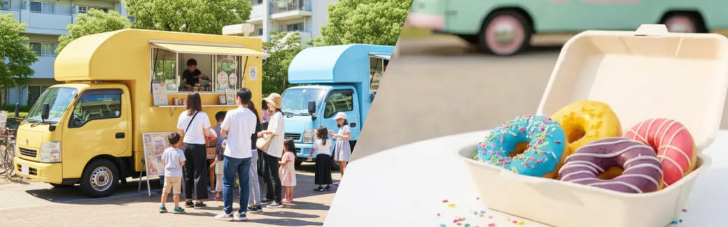 ドーナツのキッチンカーを呼ぶ