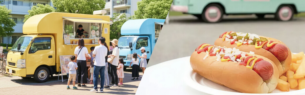 ホットドッグのキッチンカーを呼ぶ