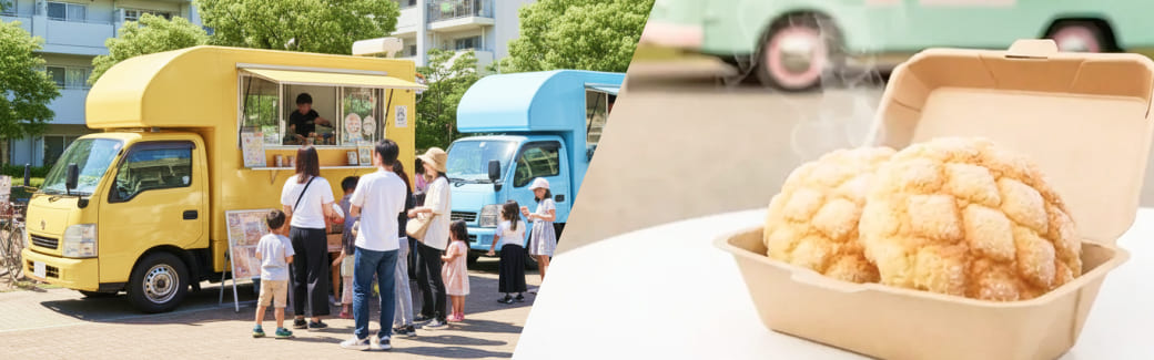 メロンパンのキッチンカーを呼ぶ