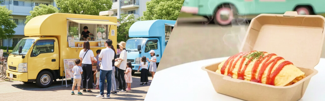 オムライスのキッチンカーを呼ぶ
