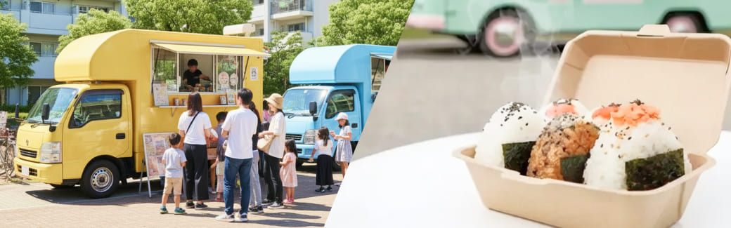 おにぎりのキッチンカーを呼ぶ