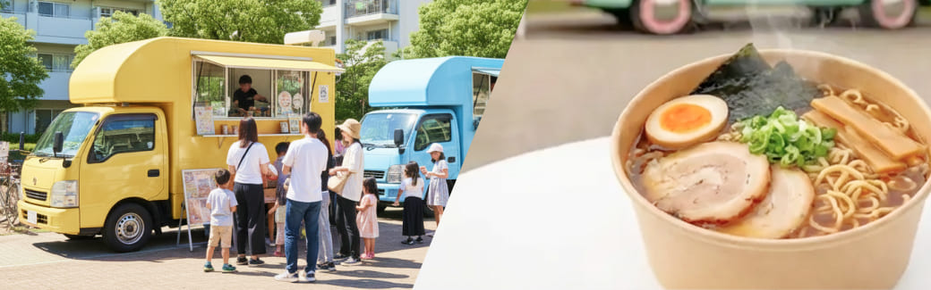ラーメンのキッチンカーを呼ぶ