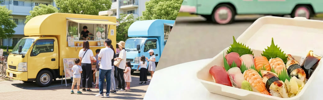 寿司のキッチンカーを呼ぶ