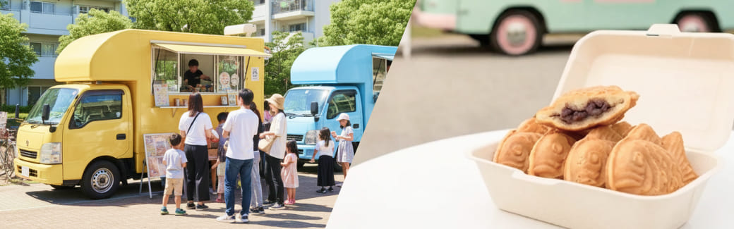 たい焼きのキッチンカーを呼ぶ