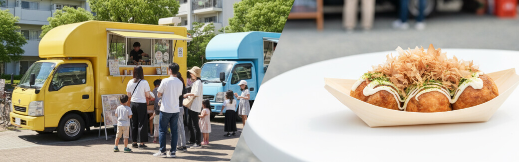 たこ焼きのキッチンカーを呼ぶ