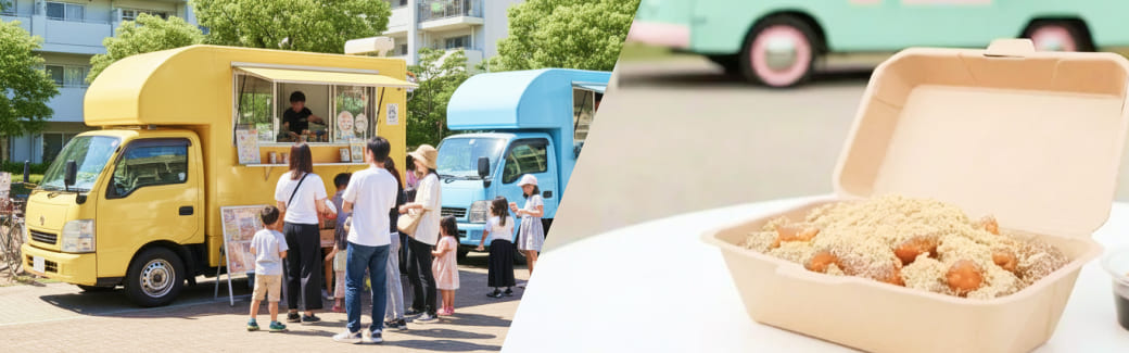 わらび餅のキッチンカーを呼ぶ